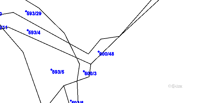 Parcela st. 600/48 v KÚ Kobylí, Katastrální mapa