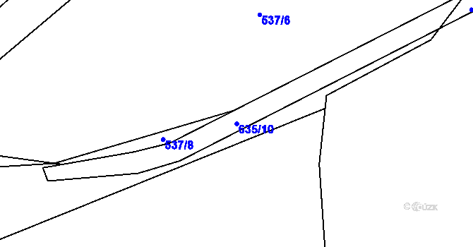 Parcela st. 635/10 v KÚ Kobylí, Katastrální mapa