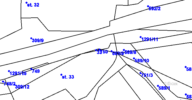Parcela st. 33 v KÚ Kobylí, Katastrální mapa