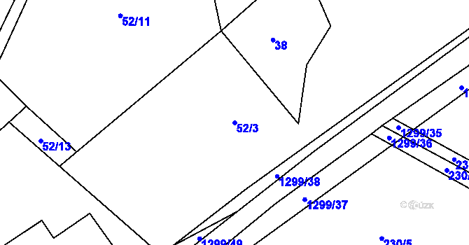 Parcela st. 52/3 v KÚ Kobylí, Katastrální mapa