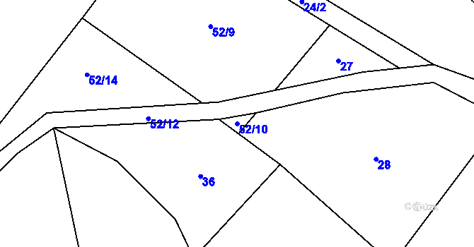 Parcela st. 52/10 v KÚ Kobylí, Katastrální mapa
