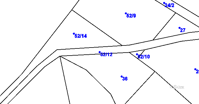 Parcela st. 52/12 v KÚ Kobylí, Katastrální mapa