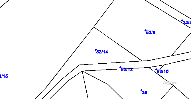 Parcela st. 52/14 v KÚ Kobylí, Katastrální mapa
