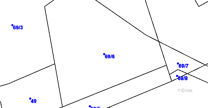 Parcela st. 69/6 v KÚ Kobylí, Katastrální mapa