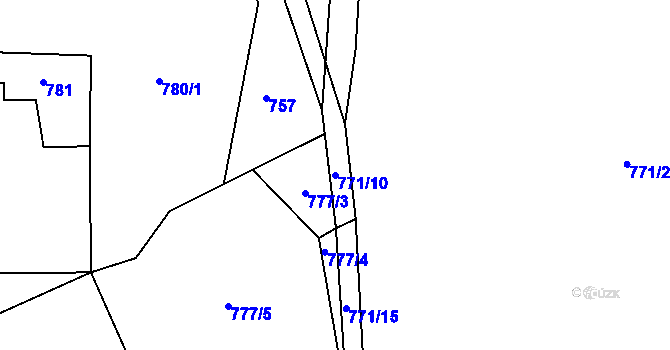 Parcela st. 771/10 v KÚ Kobylí, Katastrální mapa