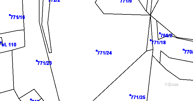 Parcela st. 771/24 v KÚ Kobylí, Katastrální mapa