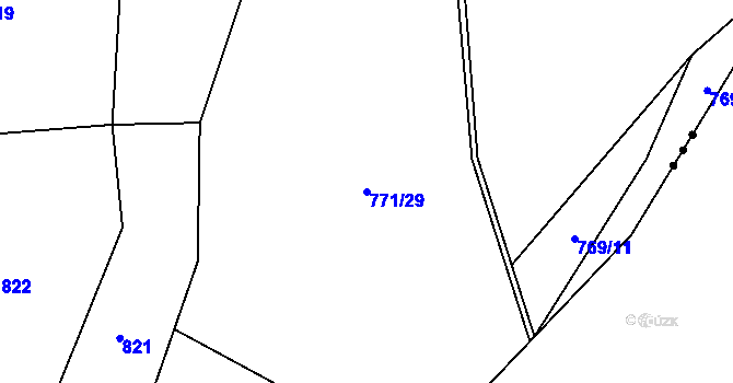 Parcela st. 771/29 v KÚ Kobylí, Katastrální mapa
