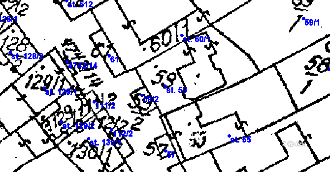 Parcela st. 59 v KÚ Kobylí na Moravě, Katastrální mapa