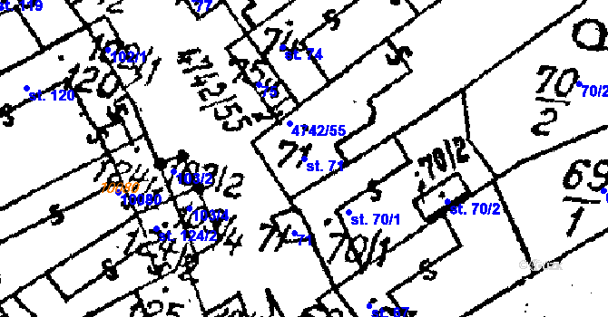 Parcela st. 71 v KÚ Kobylí na Moravě, Katastrální mapa