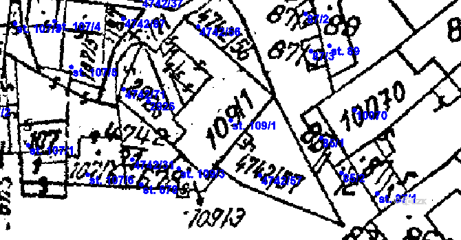 Parcela st. 109/1 v KÚ Kobylí na Moravě, Katastrální mapa