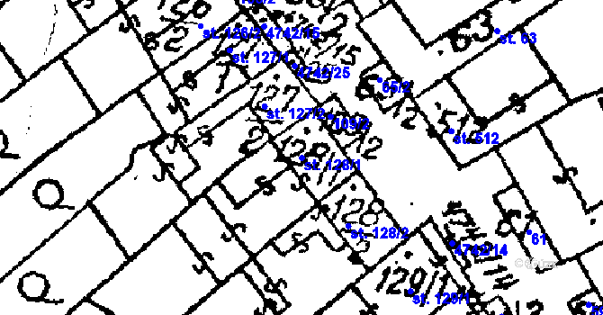 Parcela st. 128/1 v KÚ Kobylí na Moravě, Katastrální mapa