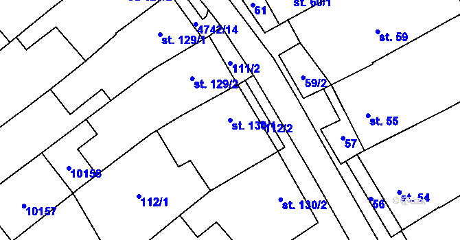 Parcela st. 130/1 v KÚ Kobylí na Moravě, Katastrální mapa