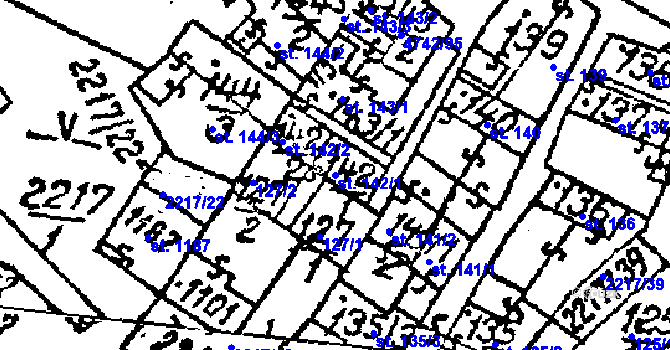 Parcela st. 142/1 v KÚ Kobylí na Moravě, Katastrální mapa