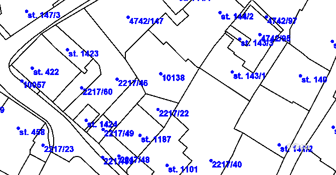Parcela st. 144/3 v KÚ Kobylí na Moravě, Katastrální mapa