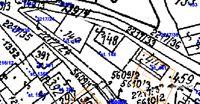 Parcela st. 148 v KÚ Kobylí na Moravě, Katastrální mapa