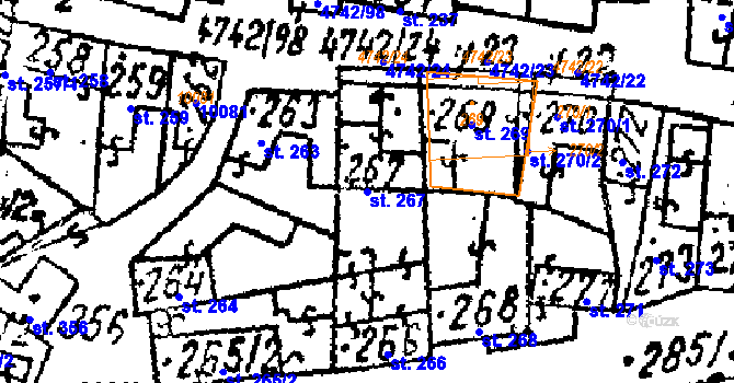 Parcela st. 267 v KÚ Kobylí na Moravě, Katastrální mapa
