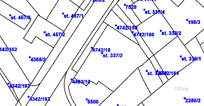 Parcela st. 337/2 v KÚ Kobylí na Moravě, Katastrální mapa