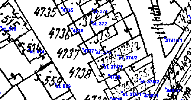 Parcela st. 373 v KÚ Kobylí na Moravě, Katastrální mapa