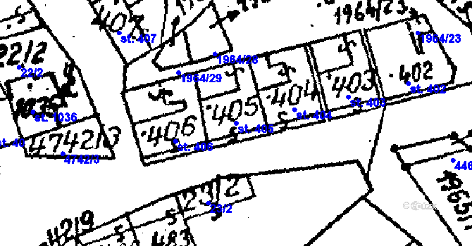 Parcela st. 405 v KÚ Kobylí na Moravě, Katastrální mapa
