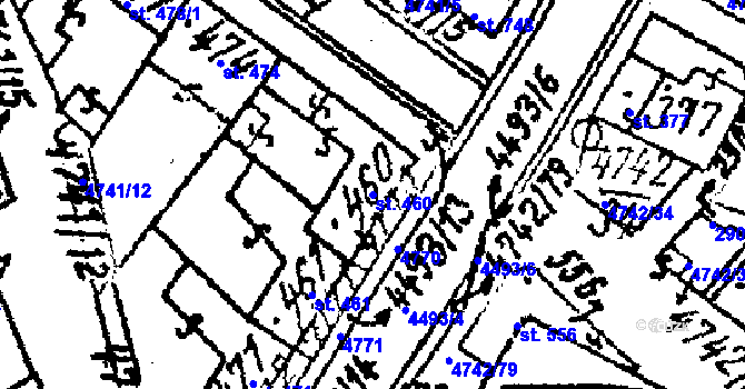 Parcela st. 460 v KÚ Kobylí na Moravě, Katastrální mapa