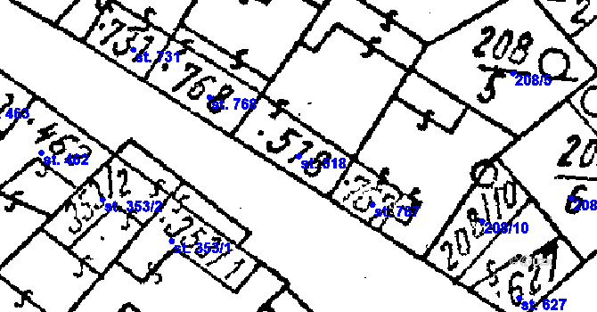 Parcela st. 518 v KÚ Kobylí na Moravě, Katastrální mapa