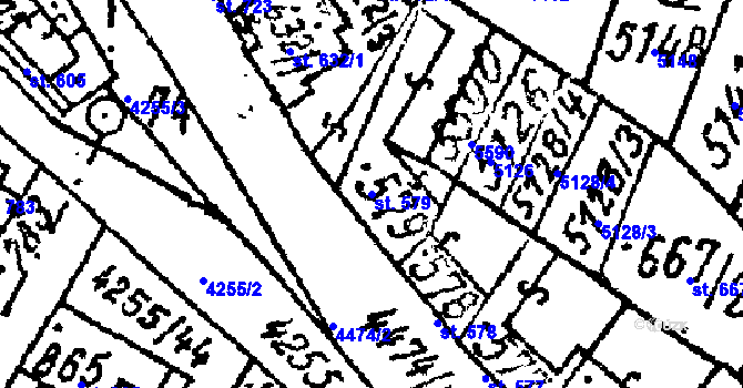 Parcela st. 579 v KÚ Kobylí na Moravě, Katastrální mapa