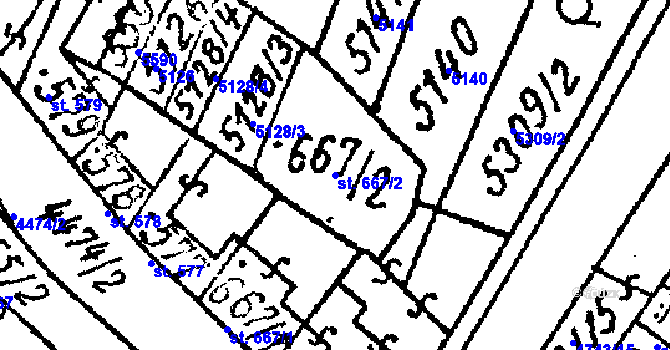 Parcela st. 667/2 v KÚ Kobylí na Moravě, Katastrální mapa