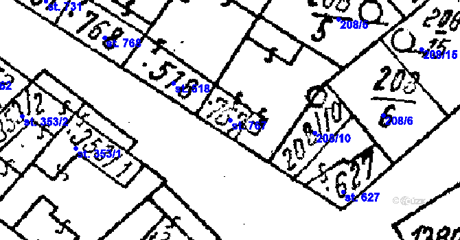 Parcela st. 767 v KÚ Kobylí na Moravě, Katastrální mapa