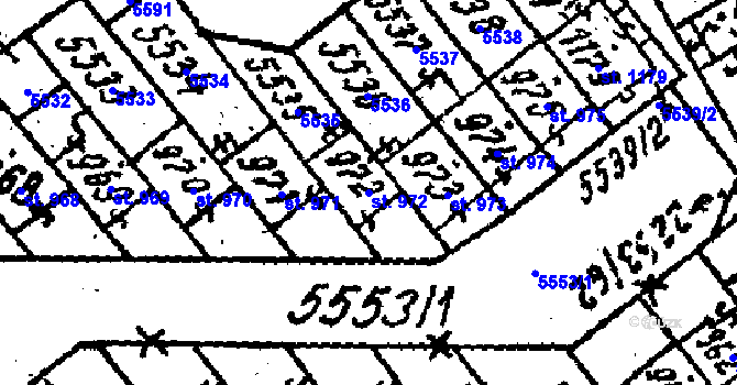 Parcela st. 972 v KÚ Kobylí na Moravě, Katastrální mapa