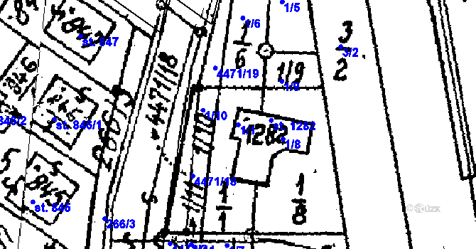 Parcela st. 1/1 v KÚ Kobylí na Moravě, Katastrální mapa