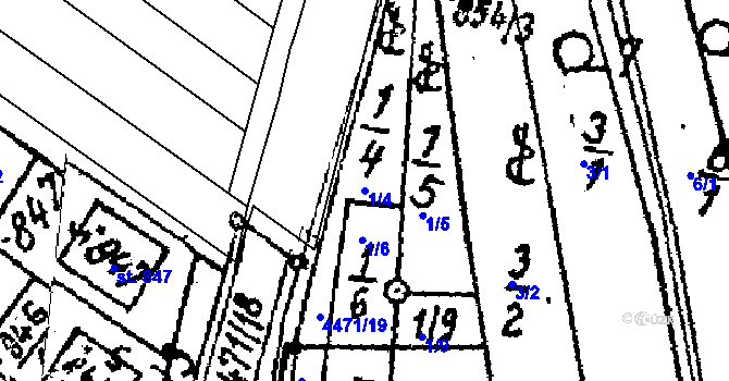 Parcela st. 1/4 v KÚ Kobylí na Moravě, Katastrální mapa