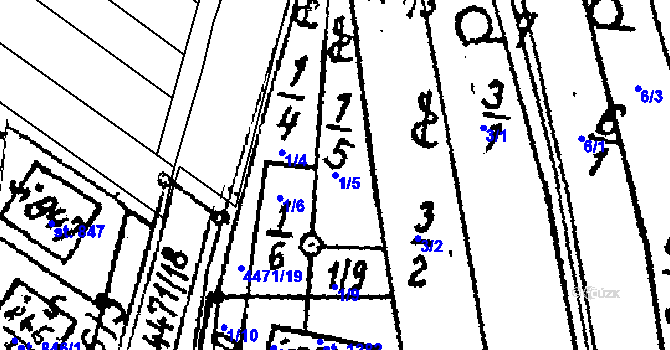 Parcela st. 1/5 v KÚ Kobylí na Moravě, Katastrální mapa