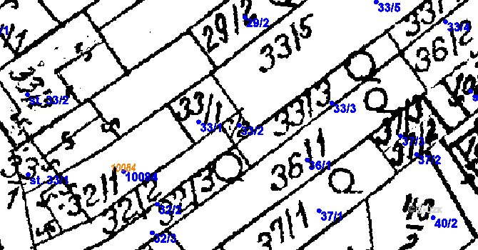 Parcela st. 33/2 v KÚ Kobylí na Moravě, Katastrální mapa