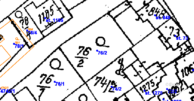 Parcela st. 76/2 v KÚ Kobylí na Moravě, Katastrální mapa