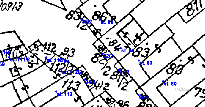 Parcela st. 82/2 v KÚ Kobylí na Moravě, Katastrální mapa