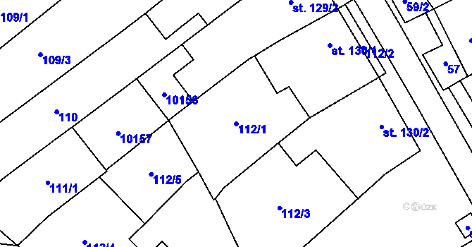 Parcela st. 112/1 v KÚ Kobylí na Moravě, Katastrální mapa