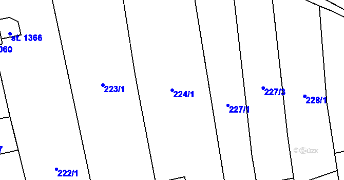Parcela st. 224/1 v KÚ Kobylí na Moravě, Katastrální mapa
