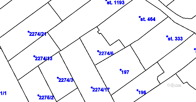 Parcela st. 2274/6 v KÚ Kobylí na Moravě, Katastrální mapa