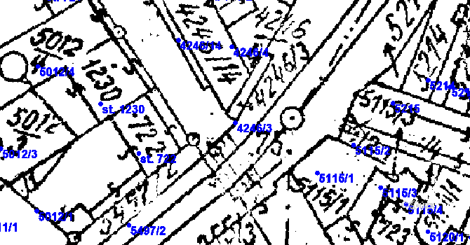 Parcela st. 4246/3 v KÚ Kobylí na Moravě, Katastrální mapa