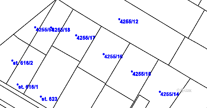 Parcela st. 4255/16 v KÚ Kobylí na Moravě, Katastrální mapa