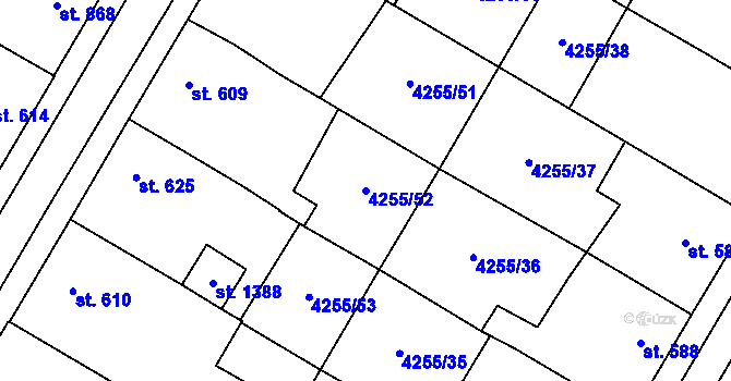 Parcela st. 4255/52 v KÚ Kobylí na Moravě, Katastrální mapa