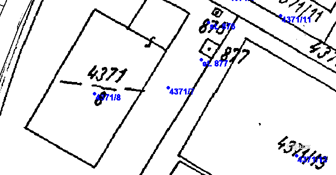 Parcela st. 4371/7 v KÚ Kobylí na Moravě, Katastrální mapa