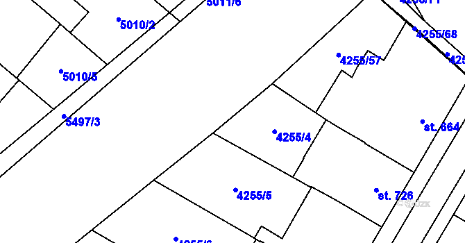 Parcela st. 4512/15 v KÚ Kobylí na Moravě, Katastrální mapa