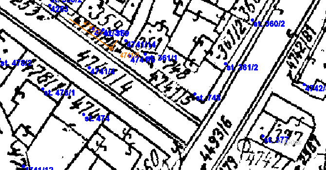 Parcela st. 4741/5 v KÚ Kobylí na Moravě, Katastrální mapa