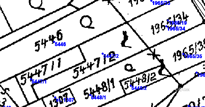 Parcela st. 5447/2 v KÚ Kobylí na Moravě, Katastrální mapa