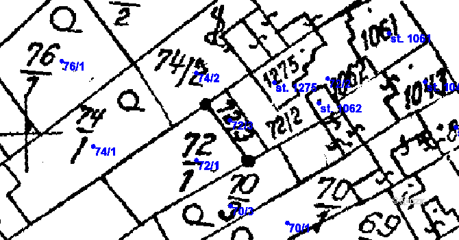 Parcela st. 72/3 v KÚ Kobylí na Moravě, Katastrální mapa