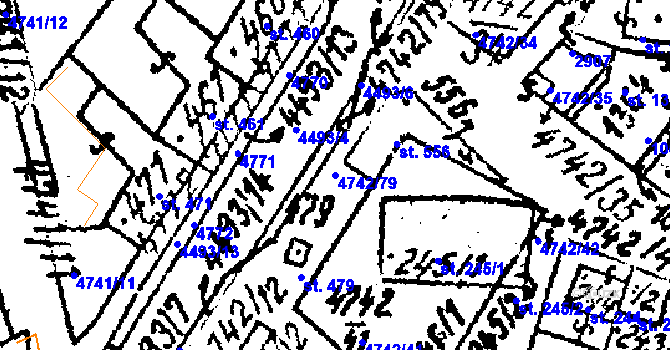 Parcela st. 4742/79 v KÚ Kobylí na Moravě, Katastrální mapa