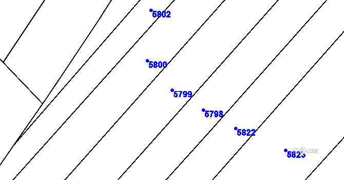 Parcela st. 5799 v KÚ Kobylí na Moravě, Katastrální mapa