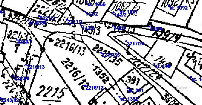Parcela st. 2217/35 v KÚ Kobylí na Moravě, Katastrální mapa
