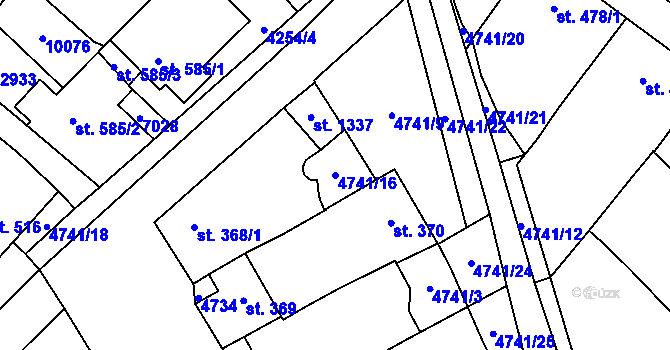 Parcela st. 4741/16 v KÚ Kobylí na Moravě, Katastrální mapa